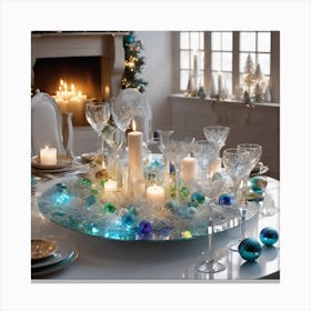 Decorated Christmas Table In Living Room Broken Glass Effect No Background Stunning Something Th (3) Canvas Print