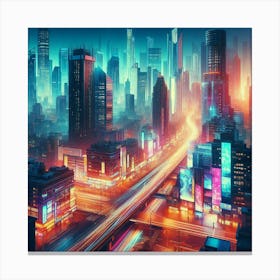 Futuristic Cityscape Canvas Print