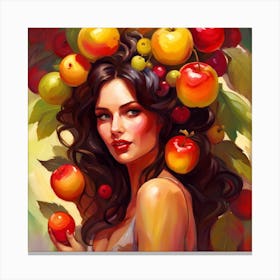 Apple Girl Canvas Print