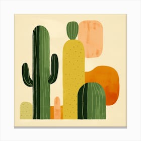 Rizwanakhan Simple Abstract Cactus Non Uniform Shapes Petrol 53 Canvas Print