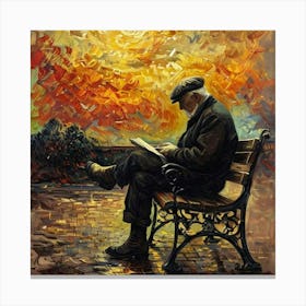 Old Man Reading Canvas Print