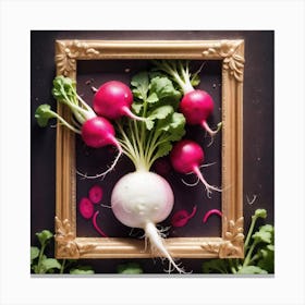 Radishes In A Frame 20 Canvas Print