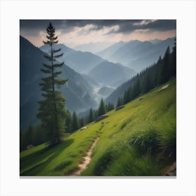 Mountain Path - Mountain Stock Videos & Royalty-Free Footage Canvas Print