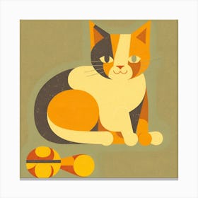 Calico Cat And Toys Canvas Print