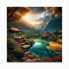 Chinese Landscape Painting Canvas Print