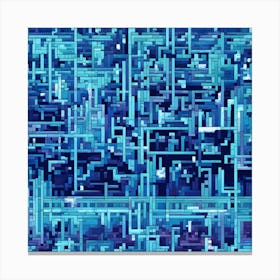 Ice Crystal Pixel Art Canvas Print