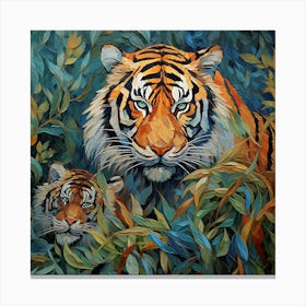 Tiger And Cub 1 Canvas Print