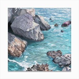 Rocks By The Sea Canvas Print