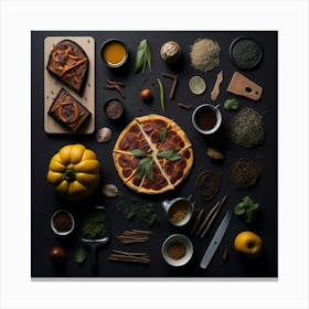 Pizza Props Knolling Layout (90) Canvas Print