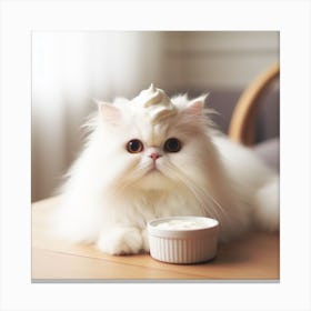 Cute Cat Cream 2 Canvas Print