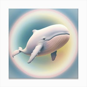 Whale In A Rainbow Canvas Print