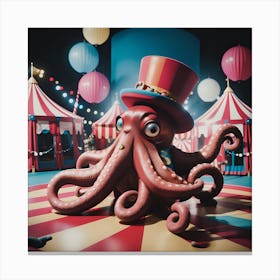 Circus Octopus Canvas Print
