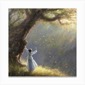 Child Under A Tree Canvas Print