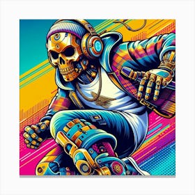 Skeleton Skateboarder Canvas Print
