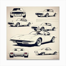 Chevrolet Camaro Sketch Canvas Print