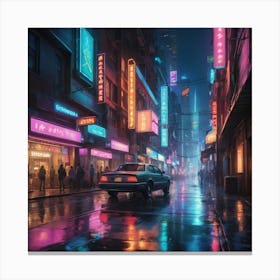 Neon City Art Print Canvas Print