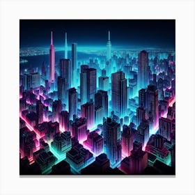 Neon Cityscape 4 Canvas Print