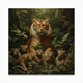 Tiger Family Canvas Print