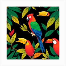 Tropical Parrots 4 Canvas Print