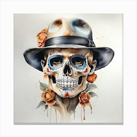 Day Of The Dead Skull 8 Canvas Print