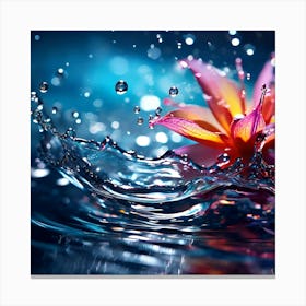 Water Splashing Flower 1 Canvas Print