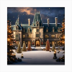 Christmas At The Castle 1 Canvas Print