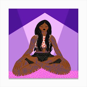 Yoga Girl Square Canvas Print