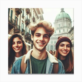 Young People In The City Canvas Print