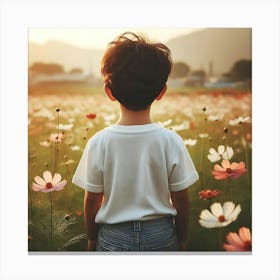 Child In A Field Of Flowers 2 Canvas Print