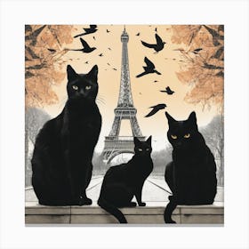 Cats In Paris 1 Canvas Print