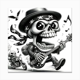 Skeleton With Guitar 4 Canvas Print