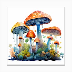 Mushrooms In The Forest 6 Canvas Print