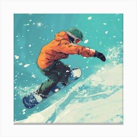 Snowboarder In The Snow 2 Canvas Print