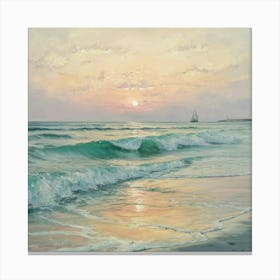 Sunset On The Beach Canvas Print