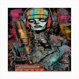 Skeleton Radio Canvas Print