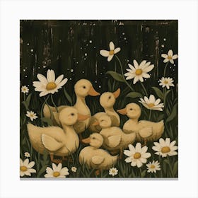 Ducklings Fairycore Painting 5 Canvas Print