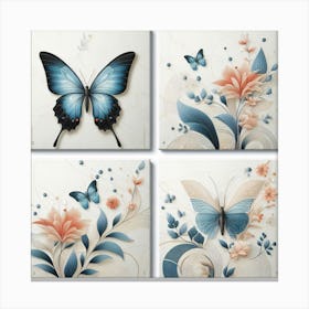 Decorative Art Butterfly Tiles 2 Canvas Print