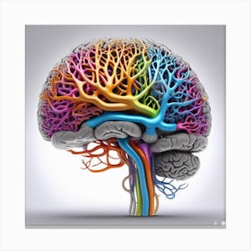 Rainbow Brain Canvas Print