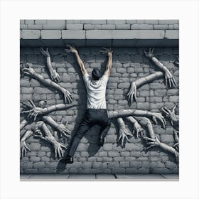 Zombies In The Wall 1 Canvas Print