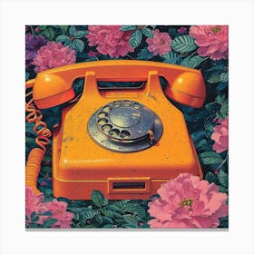 Orange Telephone Canvas Print