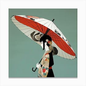 Japanese woman with umbrella 2 Canvas Print