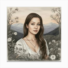 Girl In The Woods Canvas Print