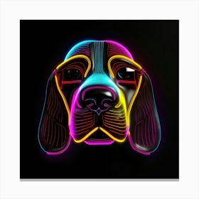 Neon Dog Head 1 Canvas Print