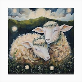 Sheep Fairycore Painting 2 Canvas Print
