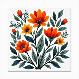 Orange Flowers Canvas Print