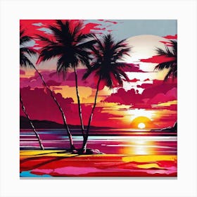 Sunset At The Beach 237 Canvas Print