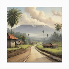 Road In Java Art Print 3 Canvas Print