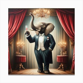 Elephant In Tuxedo Canvas Print