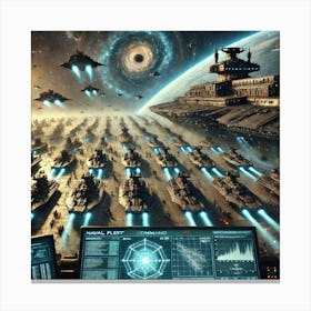 A Powerful Scene Representing The Naval Fleet Comm Converted Canvas Print