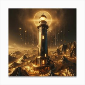 Golden Lighthouse Canvas Print